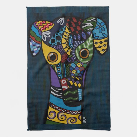 Greyhound - Gepensioneerd Racing Greyhound Rescue Theedoek (Verticaal)