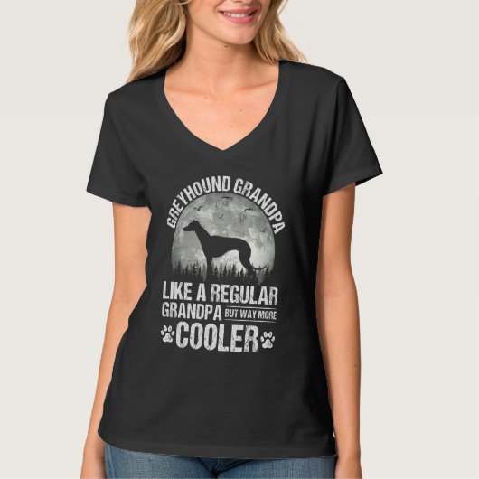 Greyhound Grandpa Moon  Dog Vaderdag T-shirt (Voorkant)