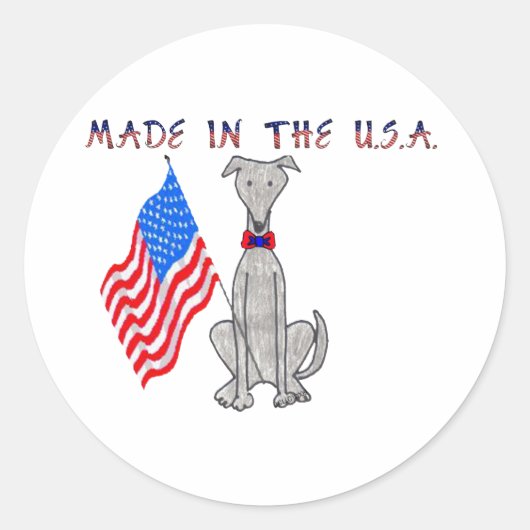 Greyhound Grey Gemaakt in de Amerikaanse Sticker (Voorkant)