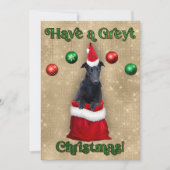 Greyhound Greyt Kerstmis Santa Sack Feestdagenkaart (Voorkant)