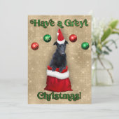 Greyhound Greyt Kerstmis Santa Sack Feestdagenkaart (Staand voorkant)