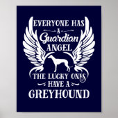 Greyhound guardian angel-typografie poster (Voorkant)