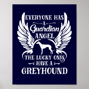 Greyhound guardian angel-typografie poster