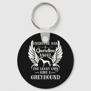 Greyhound guardian angel-typografie sleutelhanger