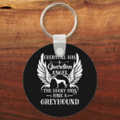 Greyhound guardian angel-typografie sleutelhanger (Voorkant)