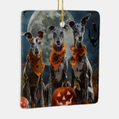 Greyhound Halloween Griezelen Keramisch Ornament (Rechts)