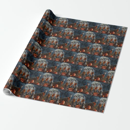 Greyhound Halloween Spoken Cadeaupapier (Uitgerold)