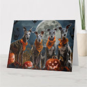 Greyhound Halloween Spokenkelig Kaart (Voorkant)