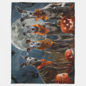 Greyhound Halloween Spooky Fleece Deken (Voorkant)