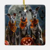Greyhound Halloween Spooky Keramisch Ornament (Voorkant)