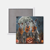 Greyhound Halloween Spooky Magneet (Voorkant / Achterkant)