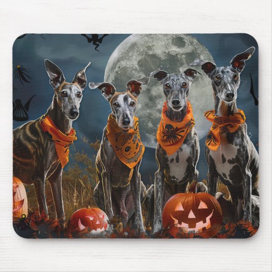 Greyhound Halloween Spooky Muismat (Voorkant)
