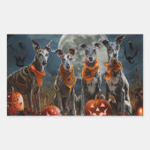 Greyhound Halloween Spooky Rechthoekige Sticker (Voorkant)