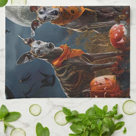 Greyhound Halloween Spooky Theedoek (Gevouwen)