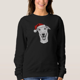 Greyhound Hand-Drawn Portrait Christmas Santa Dog Trui