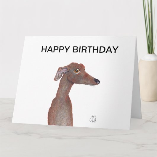 GREYHOUND HAPPY BIRTHDAY KAART (Voorkant)