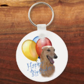 Greyhound Happy Birthday Sleutelhanger (Voorkant)