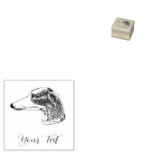 Greyhound Head Etching Personalized Rubberstempel (Gestempeld)