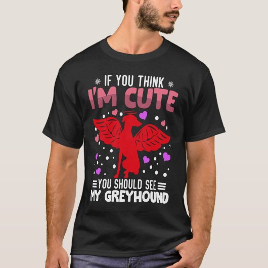 Greyhound Heart Valentine's Day Animal For Womens  T-shirt (Voorkant)