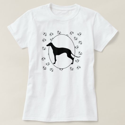 Greyhound Hearts en Pawprints T-shirt (Design voorkant)