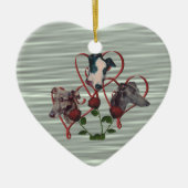 Greyhound Hearts Rozen Trio Dog Ornament (Voorkant)