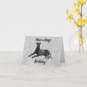 Greyhound heeft een Greyt Birthday Card Kaart (Gele Bloem)