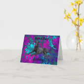 Greyhound heeft een Greyt Birthday Card Kaart (Gele Bloem)