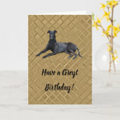 Greyhound heeft een Greyt Birthday Card Kaart (Gele Bloem)