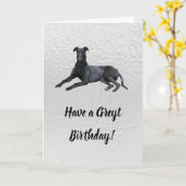 Greyhound heeft een Greyt Birthday Card Kaart (Gele Bloem)