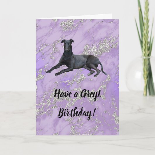 Greyhound heeft een Greyt Birthday Card Kaart (Voorkant)