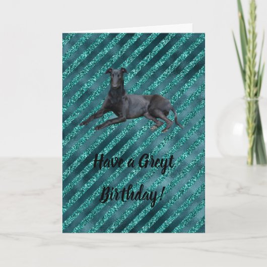 Greyhound heeft een Greyt Birthday Card Kaart (Voorkant)