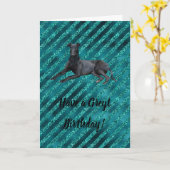 Greyhound heeft een Greyt Birthday Card Kaart (Gele Bloem)