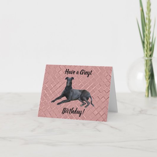 Greyhound heeft een Greyt Birthday Card Kaart (Voorkant)