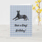 Greyhound heeft een Greyt Birthday Card Kaart (Gele Bloem)