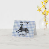 Greyhound heeft een grijze geboortedagkaart kaart (Gele Bloem)