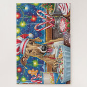 Greyhound Holiday Baking: Feestelijke Kerst Legpuzzel (Verticaal)