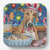 Greyhound Holiday Baking: Feestelijke Kerst Papieren Bordje (Voorkant)