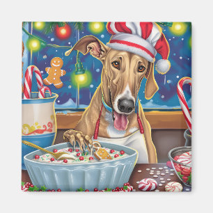 Greyhound Holiday Bakken: Festive Kerstmis Magneet
