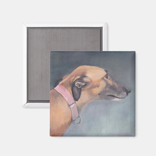 Greyhound Hond Art Magnet (Voorkant / Achterkant)