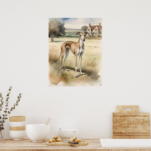 Greyhound - Hond Art Print (Keuken)