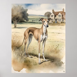 Greyhound - Hond Art Print