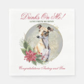 Greyhound Hond bruiloft servetten met hond foto (Voorkant)