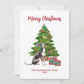 Greyhound Hond Familie Kerstmis Feestdagenkaart (Voorkant)