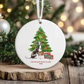 Greyhound hond gepersonaliseerde kerst keramisch ornament