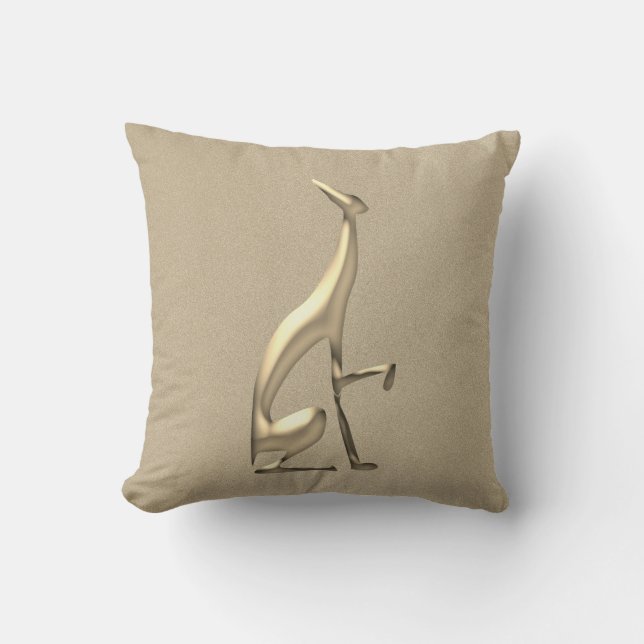 Greyhound-hond Goud Elegant Kussen (Voorkant)