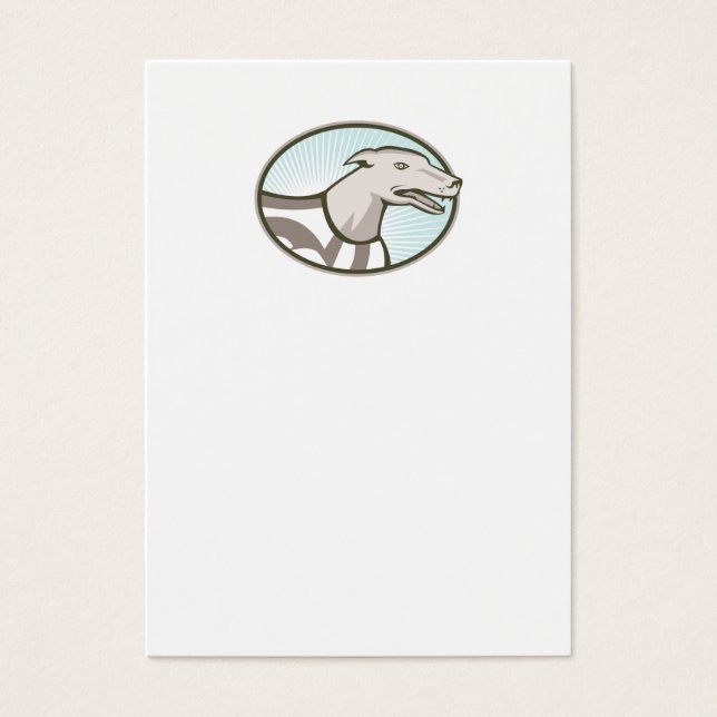 Greyhound Hond Hoofd Retro Visitekaartjes (Voorkant)