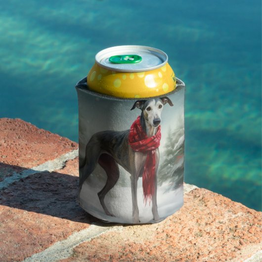 Greyhound Hond in Sneeuw Kerstmis Blikjeskoeler (Insitu Zwembad)