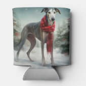 Greyhound Hond in Sneeuw Kerstmis Blikjeskoeler (Achterkant)