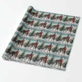 Greyhound Hond in Sneeuw Kerstmis Cadeaupapier (Uitgerold)