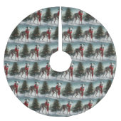 Greyhound Hond in Sneeuw Kerstmis Kerstboom Rok (Voorkant)